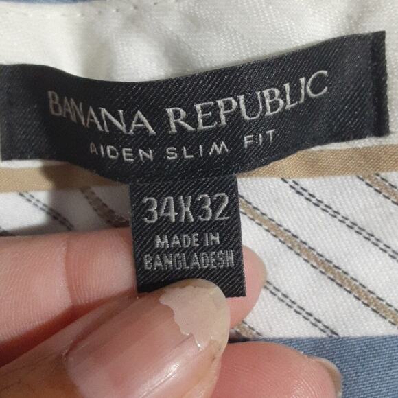 Banana Republic Men's Aiden Slim Fit Chini Pants Casual Blue 34/32 Four Povket - Picture 6 of 7